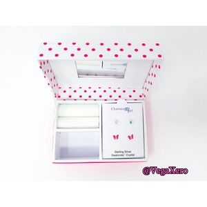 Butterfly and Crystal Stud Earring Set